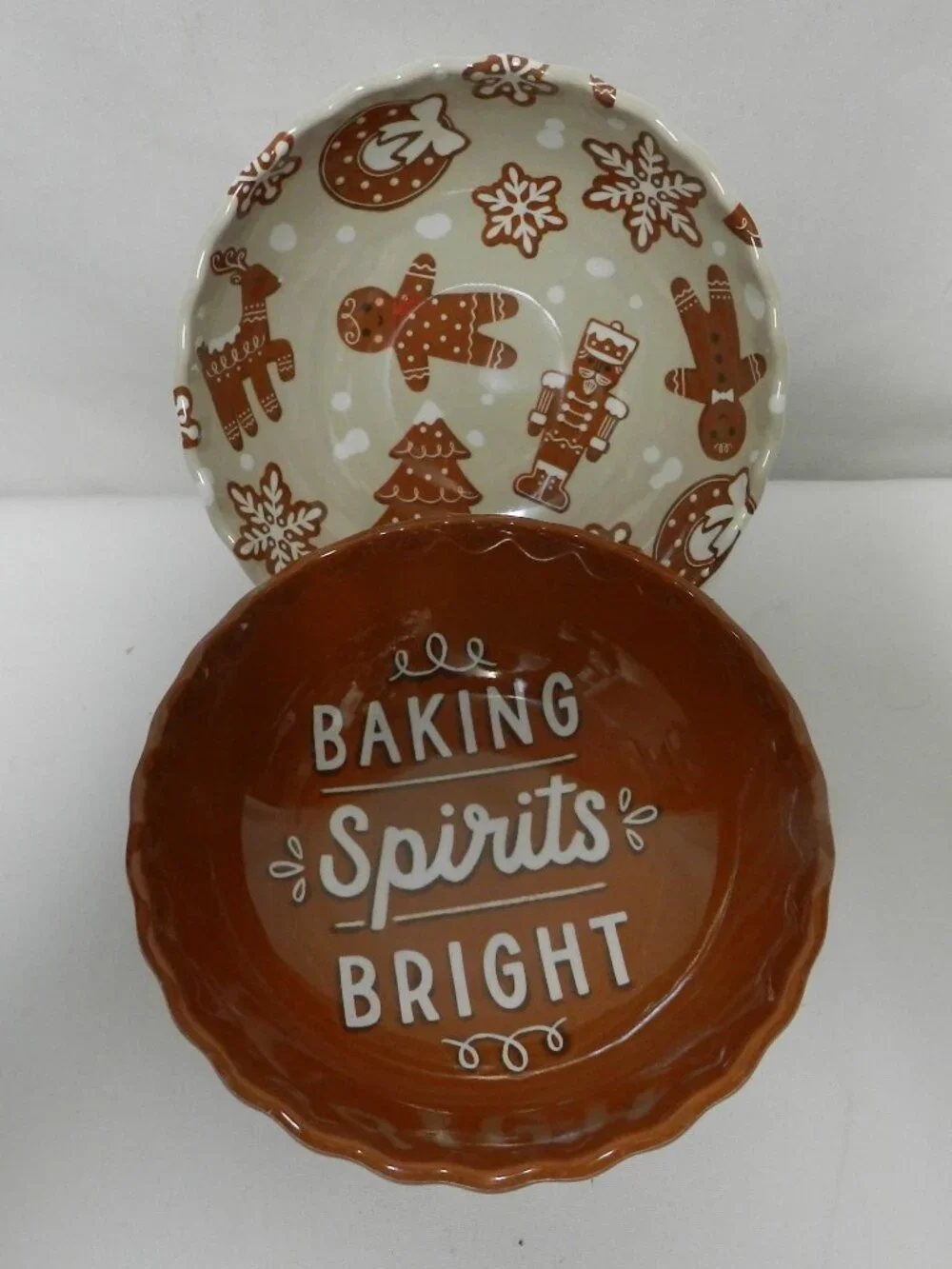 Wondershop Christmas Gingerbread Cereal Bamboo Melamine bowl set 2 dish safe NEW